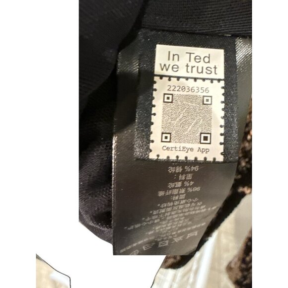 Ted Baker Lovato Sequin Top High Neck Brown Zipper Back Size 0, Pre-Owned EUC - Picture 8 of 9